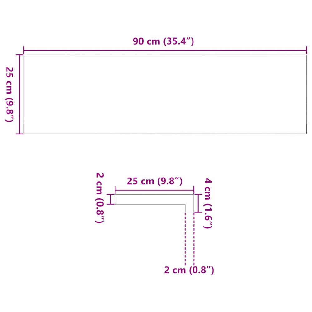 Produktbild för Fönsterbänkar 2 st obehandlad 90x25x2 cm massiv ek