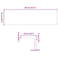 Produktbild för Fönsterbänkar 2 st obehandlad 90x25x2 cm massiv ek