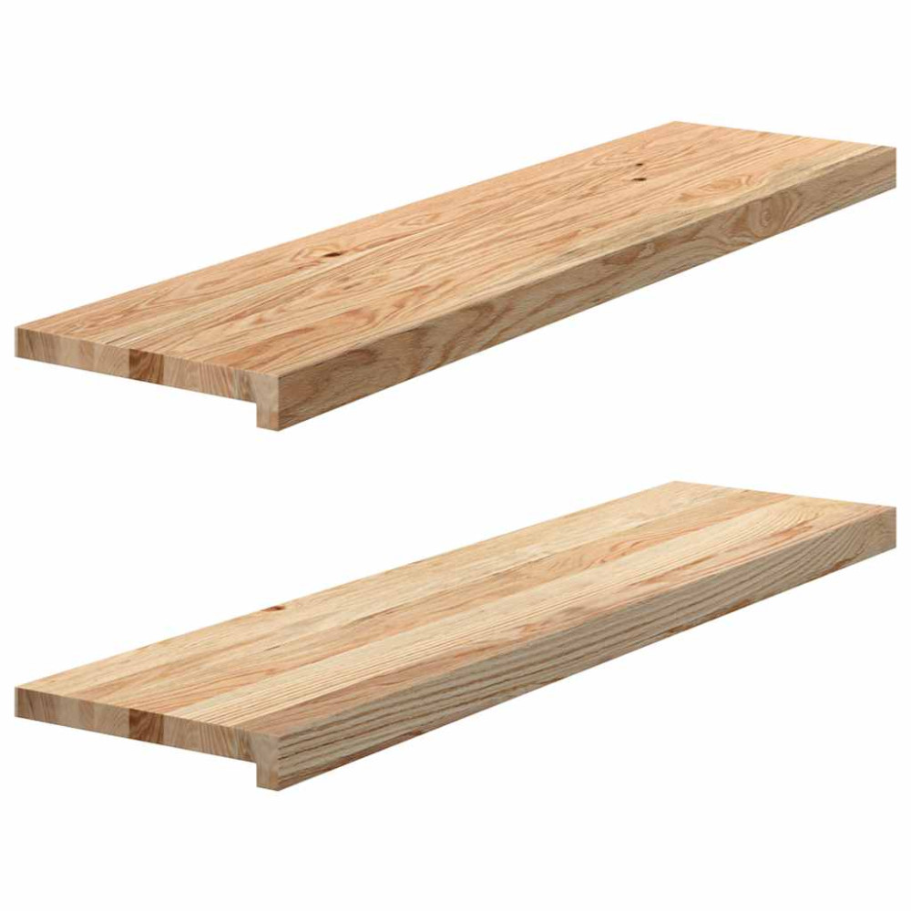 Produktbild för Fönsterbänkar 2 st obehandlad 100x25x2 cm massiv ek