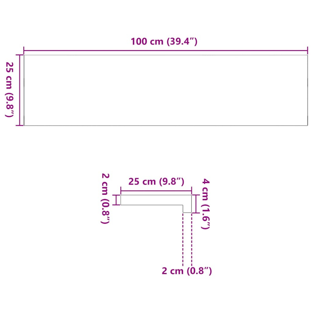 Produktbild för Fönsterbänkar 2 st obehandlad 100x25x2 cm massiv ek