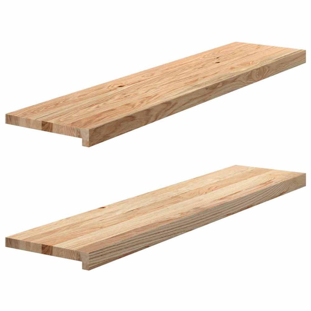 Produktbild för Fönsterbänkar 2 st obehandlad 110x25x2 cm massiv ek