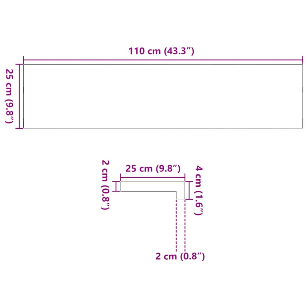 Produktbild för Fönsterbänkar 2 st obehandlad 110x25x2 cm massiv ek
