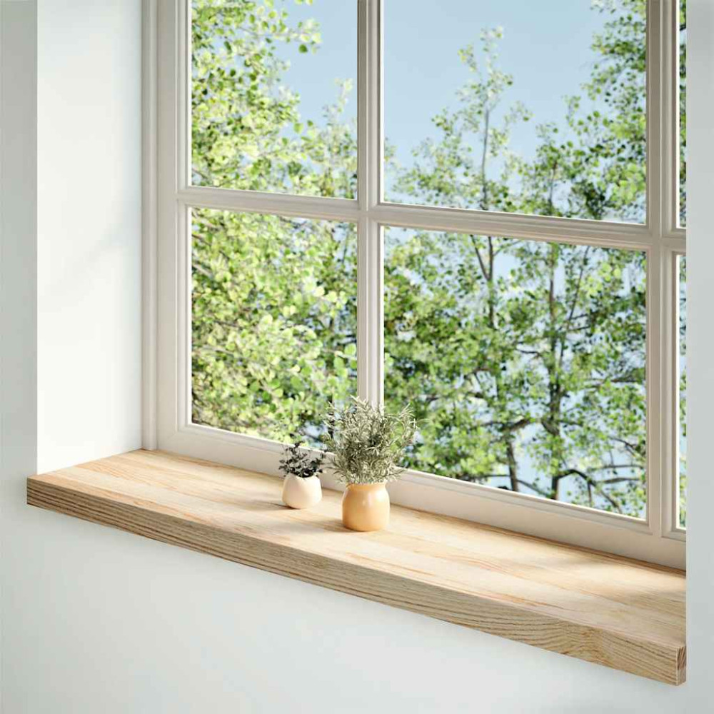 Produktbild för Fönsterbänkar 2 st obehandlad 120x25x2 cm massiv ek