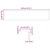 Produktbild för Fönsterbänkar 2 st obehandlad 120x25x2 cm massiv ek