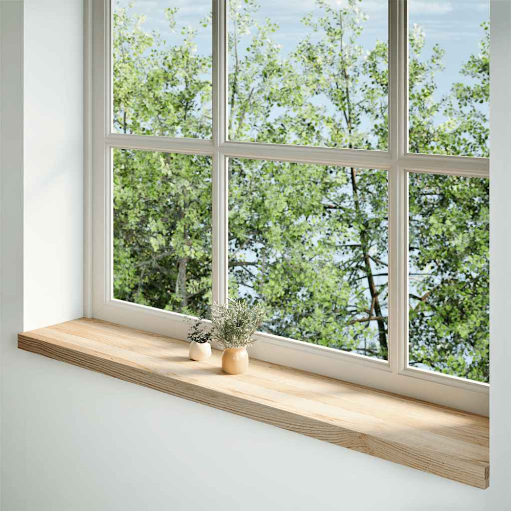 Produktbild för Fönsterbänkar 2 st obehandlad 140x25x2 cm massiv ek