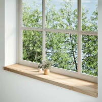 Produktbild för Fönsterbänkar 2 st obehandlad 140x25x2 cm massiv ek