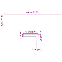 Produktbild för Fönsterbänkar 2 st ljusbrun 80x15x2 cm massiv ek