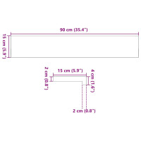 Produktbild för Fönsterbänkar 2 st ljusbrun 90x15x2 cm massiv ek