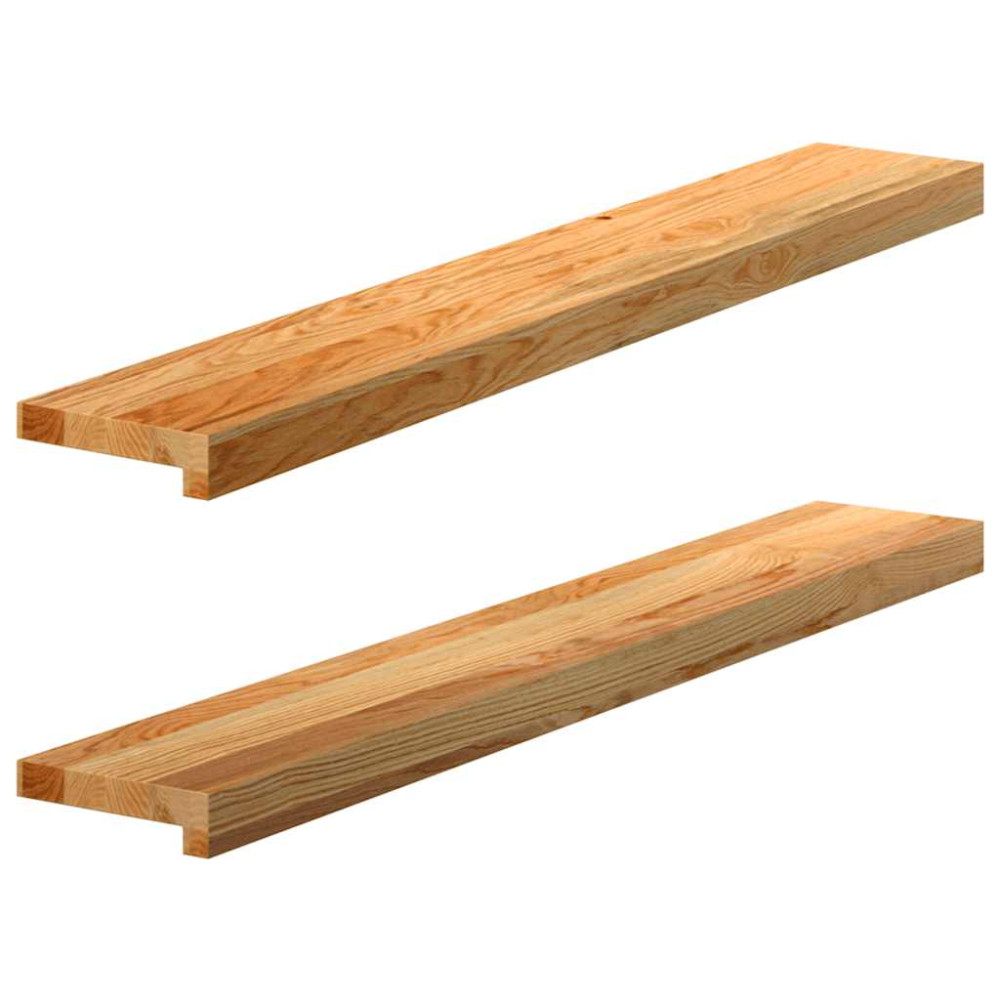 Produktbild för Fönsterbänkar 2 st ljusbrun 100x15x2 cm massiv ek
