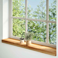 Produktbild för Fönsterbänkar 2 st ljusbrun 100x15x2 cm massiv ek