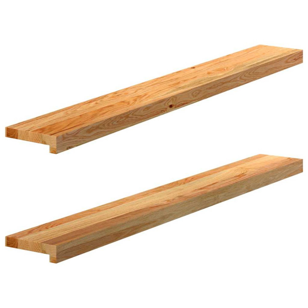 Produktbild för Fönsterbänkar 2 st ljusbrun 120x15x2 cm massiv ek