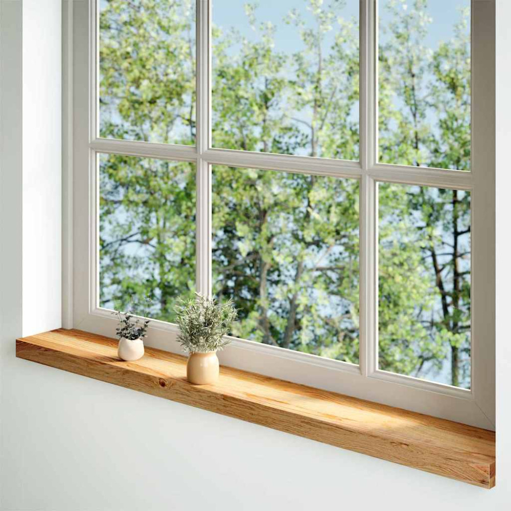 Produktbild för Fönsterbänkar 2 st ljusbrun 140x15x2 cm massiv ek
