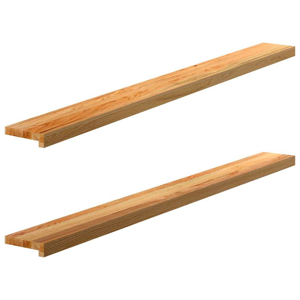 Produktbild för Fönsterbänkar 2 st ljusbrun 160x15x2 cm massiv ek