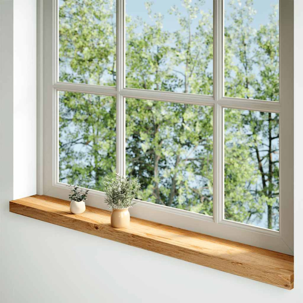 Produktbild för Fönsterbänkar 2 st ljusbrun 160x15x2 cm massiv ek