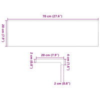 Produktbild för Fönsterbänkar 2 st ljusbrun 70x20x2 cm massiv ek