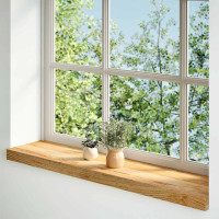 Produktbild för Fönsterbänkar 2 st ljusbrun 90x20x2 cm massiv ek