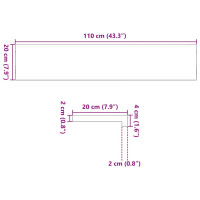 Produktbild för Fönsterbänkar 2 st ljusbrun 110x20x2 cm massiv ek