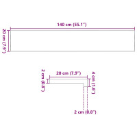 Produktbild för Fönsterbänkar 2 st ljusbrun 140x20x2 cm massiv ek
