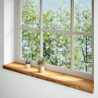 Produktbild för Fönsterbänkar 2 st ljusbrun 160x20x2 cm massiv ek