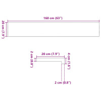 Produktbild för Fönsterbänkar 2 st ljusbrun 160x20x2 cm massiv ek