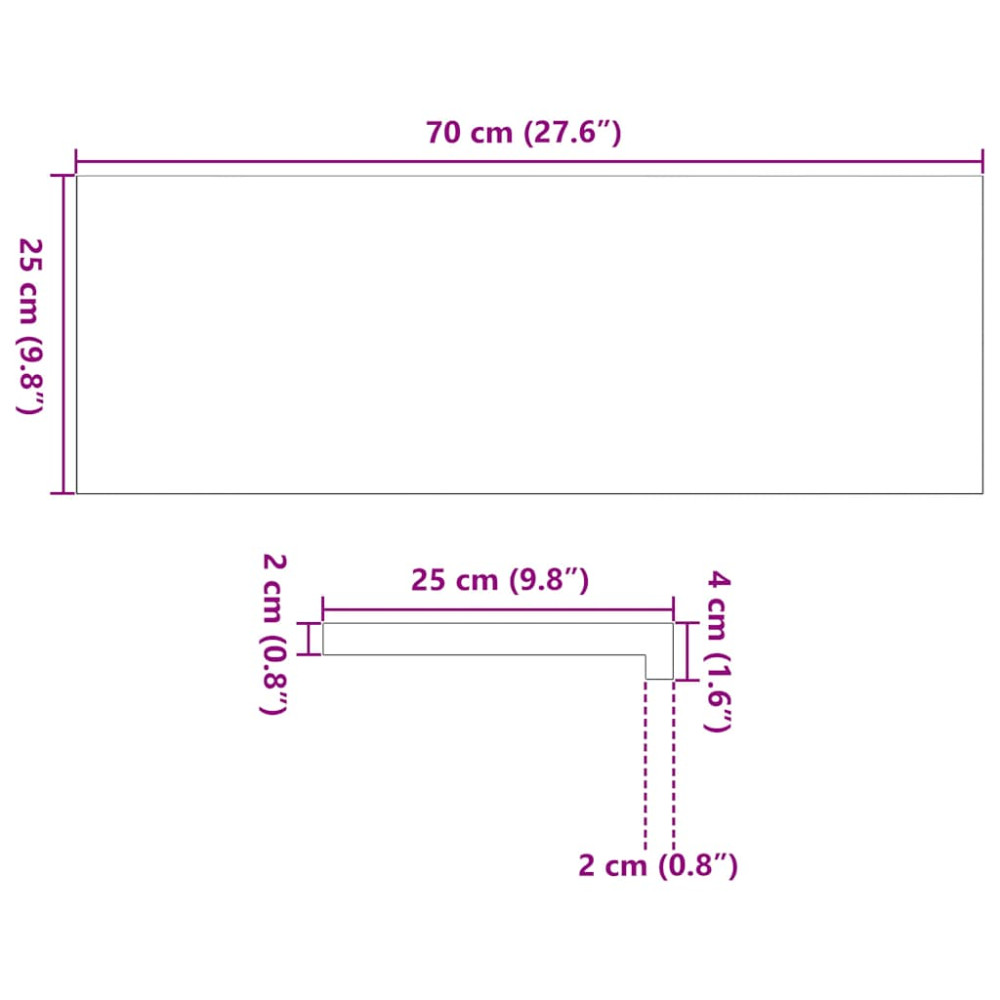 Produktbild för Fönsterbänkar 2 st ljusbrun 70x25x2 cm massiv ek