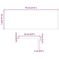 Produktbild för Fönsterbänkar 2 st ljusbrun 70x25x2 cm massiv ek