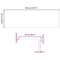 Produktbild för Fönsterbänkar 2 st ljusbrun 80x25x2 cm massiv ek