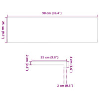 Produktbild för Fönsterbänkar 2 st ljusbrun 90x25x2 cm massiv ek