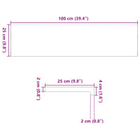 Produktbild för Fönsterbänkar 2 st ljusbrun 100x25x2 cm massiv ek