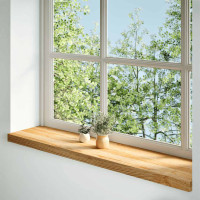 Produktbild för Fönsterbänkar 2 st ljusbrun 110x25x2 cm massiv ek