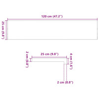Produktbild för Fönsterbänkar 2 st ljusbrun 120x25x2 cm massiv ek