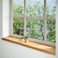 Produktbild för Fönsterbänkar 2 st ljusbrun 140x25x2 cm massiv ek