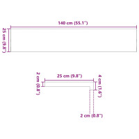 Produktbild för Fönsterbänkar 2 st ljusbrun 140x25x2 cm massiv ek