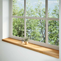 Produktbild för Fönsterbänkar 2 st ljusbrun 160x25x2 cm massiv ek