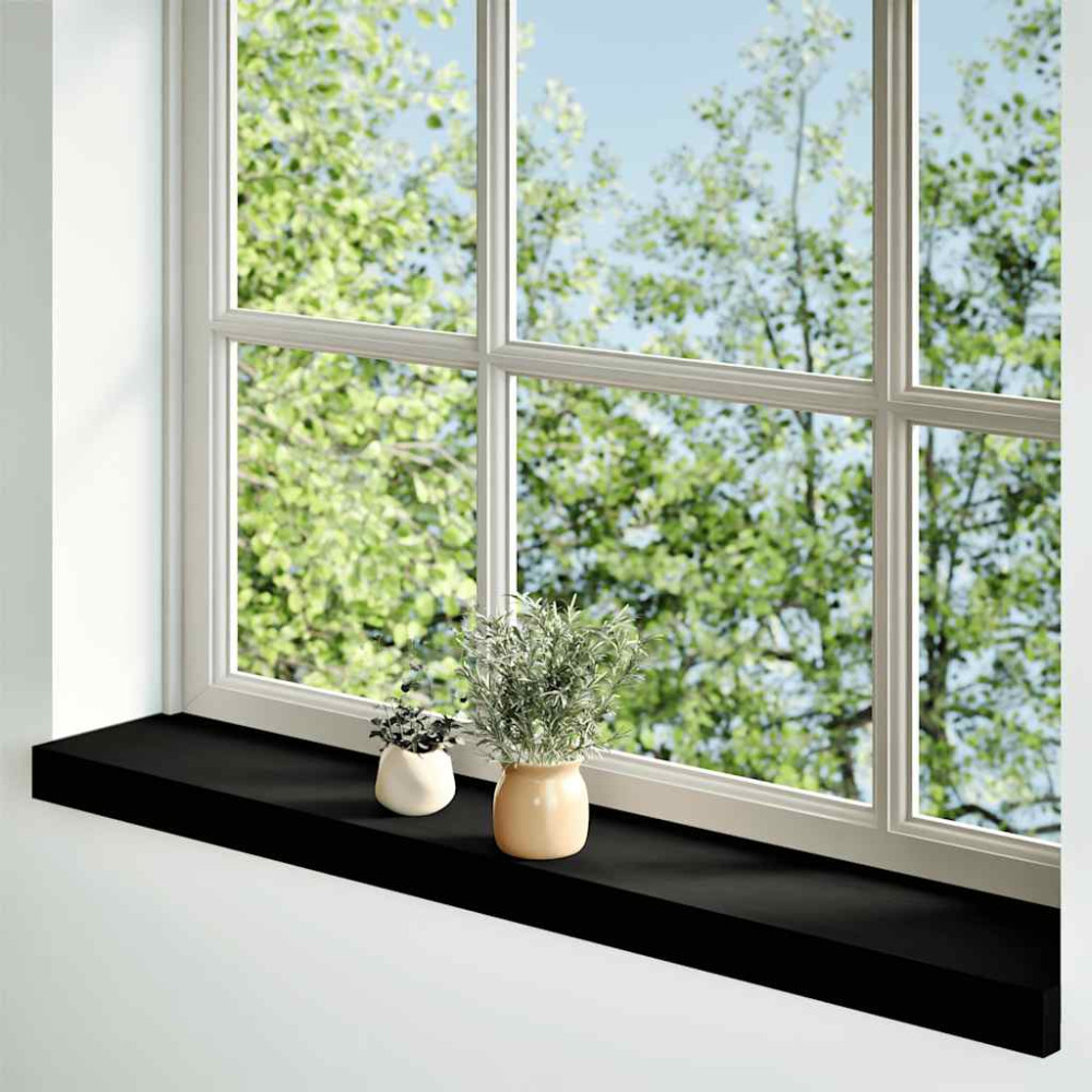 Produktbild för Fönsterbänkar 2 st brunsvart 80x15x2 cm massiv ek
