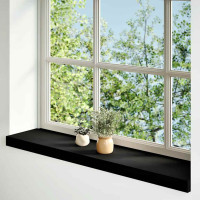 Produktbild för Fönsterbänkar 2 st brunsvart 90x20x2 cm massiv ek