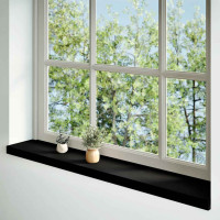 Produktbild för Fönsterbänkar 2 st brunsvart 160x20x2 cm massiv ek