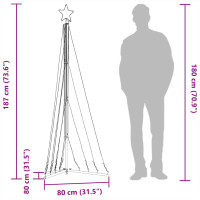 Produktbild för Julgransbelysning 339 LEDs varmvit 187 cm