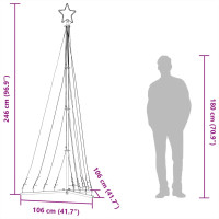 Produktbild för Julgransbelysning 447 LEDs blå 249 cm