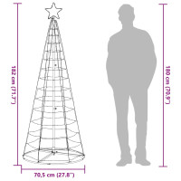 Produktbild för Julgranskon 200 LEDs blå 182 cm