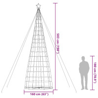 Produktbild för Julgranskon 1534 LEDs blå 503 cm