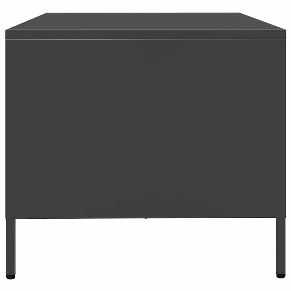 Produktbild för Soffbord svart 68,5x50x43,5 cm kallvalsat stål