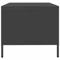 Produktbild för Soffbord svart 68,5x50x43,5 cm kallvalsat stål