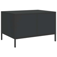Produktbild för Soffbord svart 68,5x50x43,5 cm kallvalsat stål