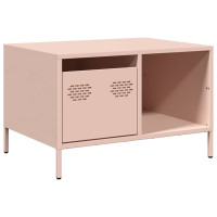 Produktbild för Soffbord rosa 68,5x50x43,5 cm kallvalsat stål