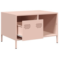Produktbild för Soffbord rosa 68,5x50x43,5 cm kallvalsat stål