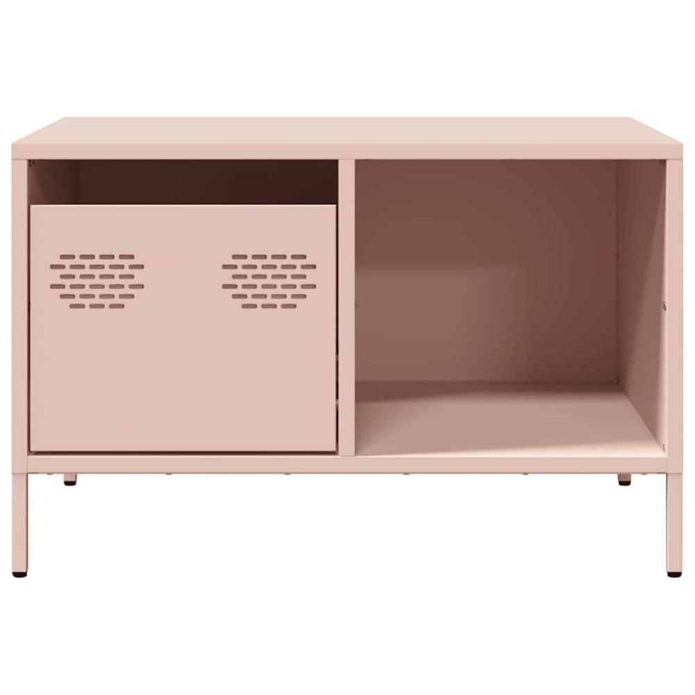 Produktbild för Soffbord rosa 68,5x50x43,5 cm kallvalsat stål