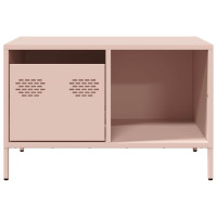 Produktbild för Soffbord rosa 68,5x50x43,5 cm kallvalsat stål