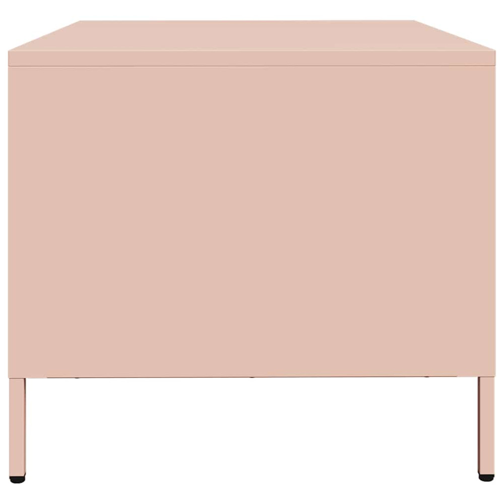 Produktbild för Soffbord rosa 68,5x50x43,5 cm kallvalsat stål