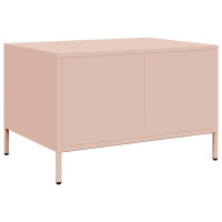 Produktbild för Soffbord rosa 68,5x50x43,5 cm kallvalsat stål